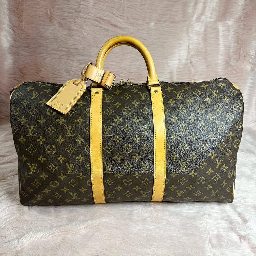 Louis Vuitton Keepall 50 Monogram Duffle Bag Travel Luggage